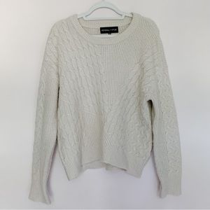 Kendall + Kylie Contrast Knit Pullover Sweater